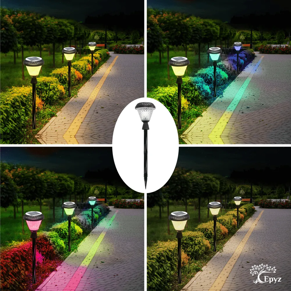 Solar Pillar Lights | Led Round Pillar Lights In Multicolor