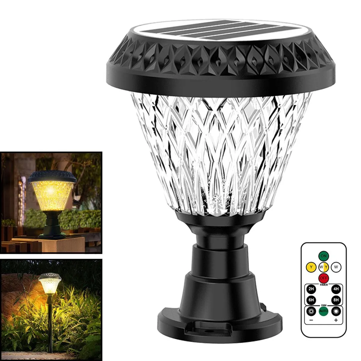 Solar Pillar Lights | Led Round Pillar Lights In Multicolor