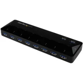 StarTech.com 10-Port USB 3.0 Hub with Charge and Sync Ports - 2 x 1.5A Ports - Desktop USB Hub and Fast-Charging Station