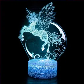 Unicorn 3D Night Light Baby Shower for Unicorn Party Decor USB  LED Lamp Wedding Birthday Hawaii Party Bedroom Decor Kids Gift