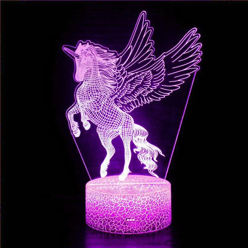 Unicorn 3D Night Light Baby Shower for Unicorn Party Decor USB  LED Lamp Wedding Birthday Hawaii Party Bedroom Decor Kids Gift