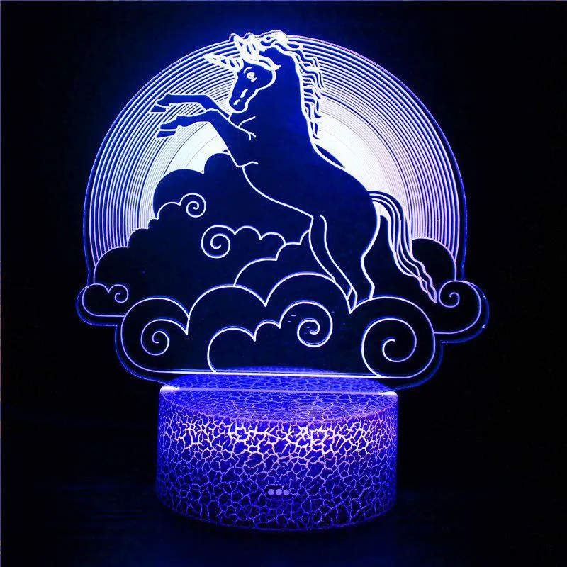 Unicorn 3D Night Light Baby Shower for Unicorn Party Decor USB  LED Lamp Wedding Birthday Hawaii Party Bedroom Decor Kids Gift