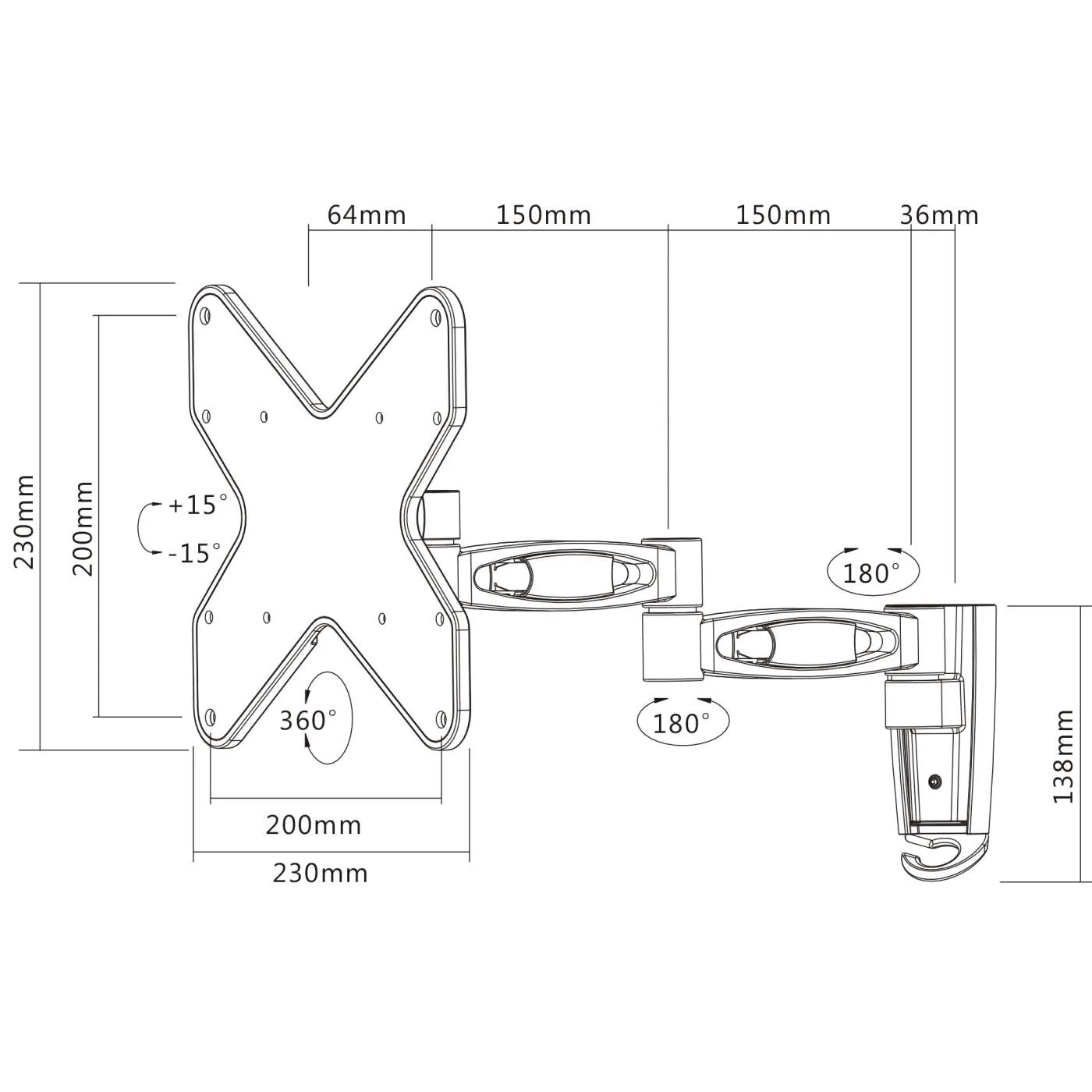 Universal Flat-Panel TV Articulating Wall Mount