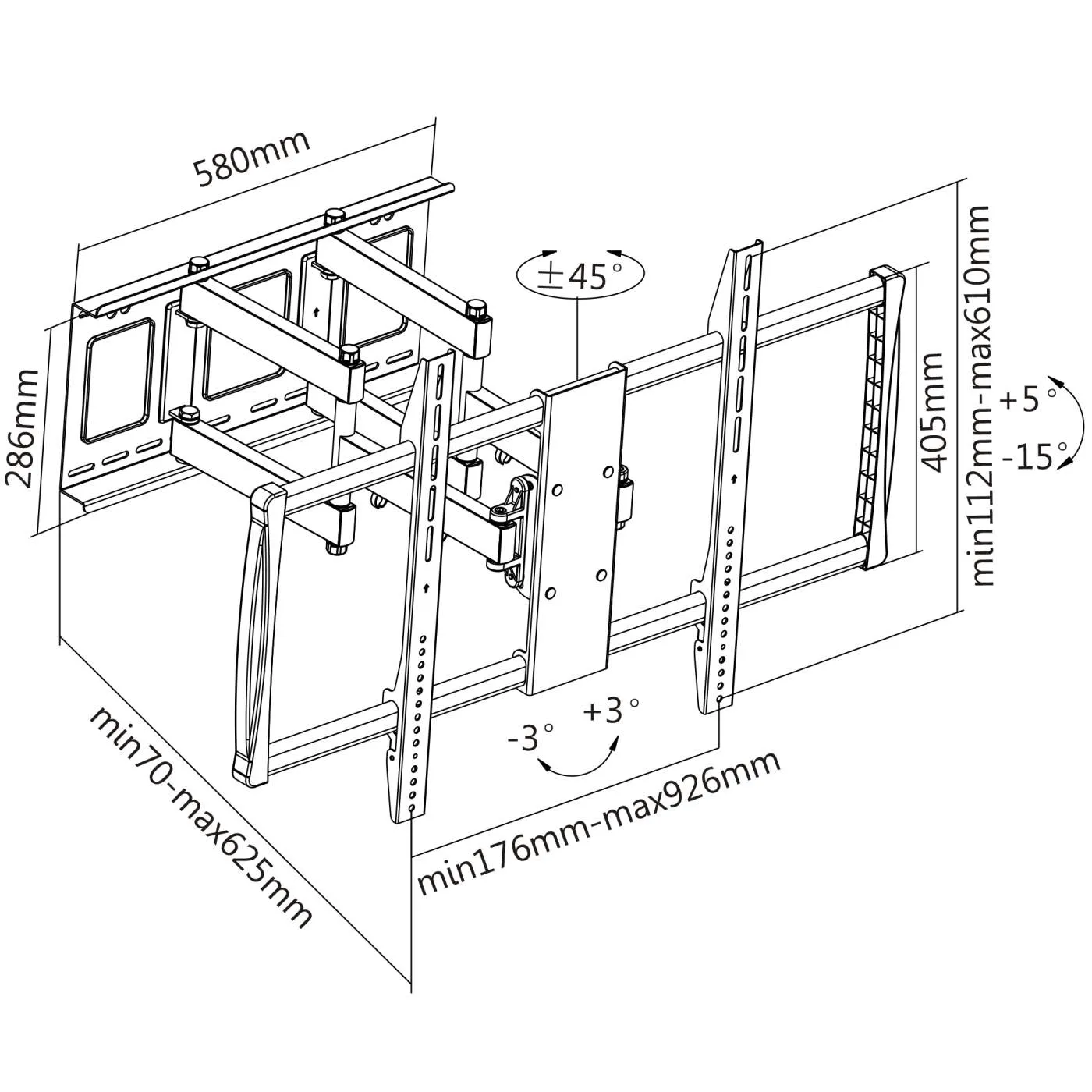 Universal LCD Full-Motion Large-Screen Wall Mount