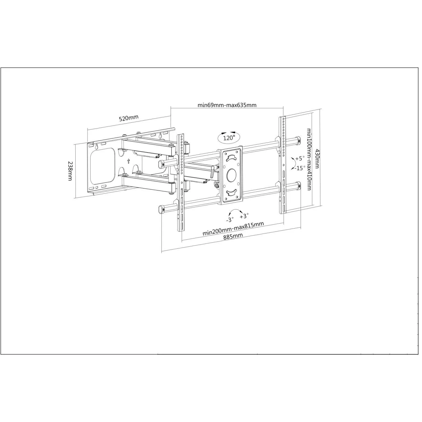 Universal LCD Full-Motion Large-Screen Wall Mount