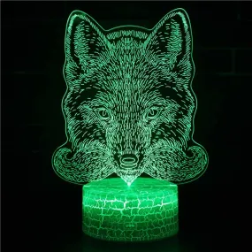 Wolf 3D Night Light Baby 7 Color Chang Touch Remote Control LED USB Desk Table Lamp Bedroom Decor Kids Gift