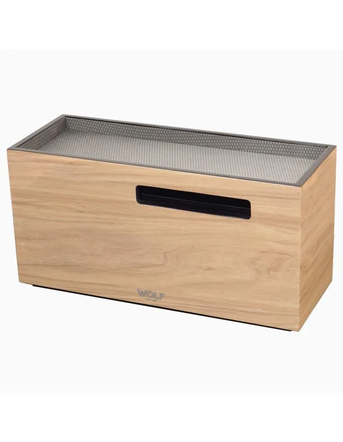 WOLF Meridian Two Drawer Valet&#44; Charging Station & Pen Box - Blonde